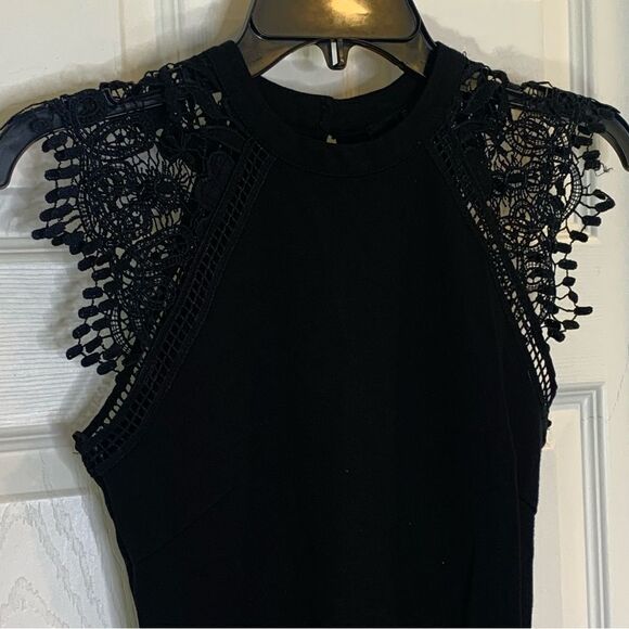Iris Black Lace Detail Dress Size Small - Picture 5 of 11